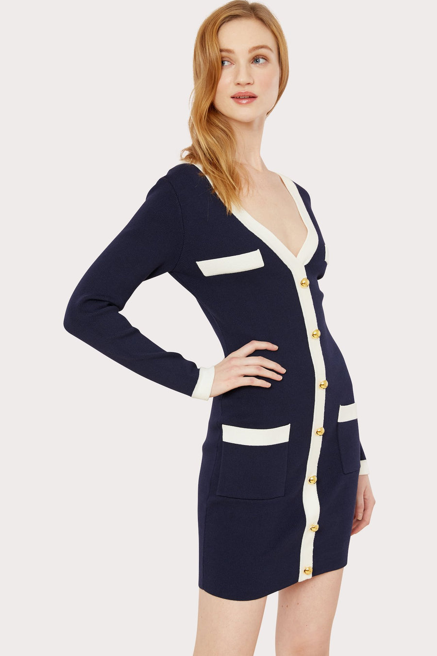 Fitted Faux Cardi Dress