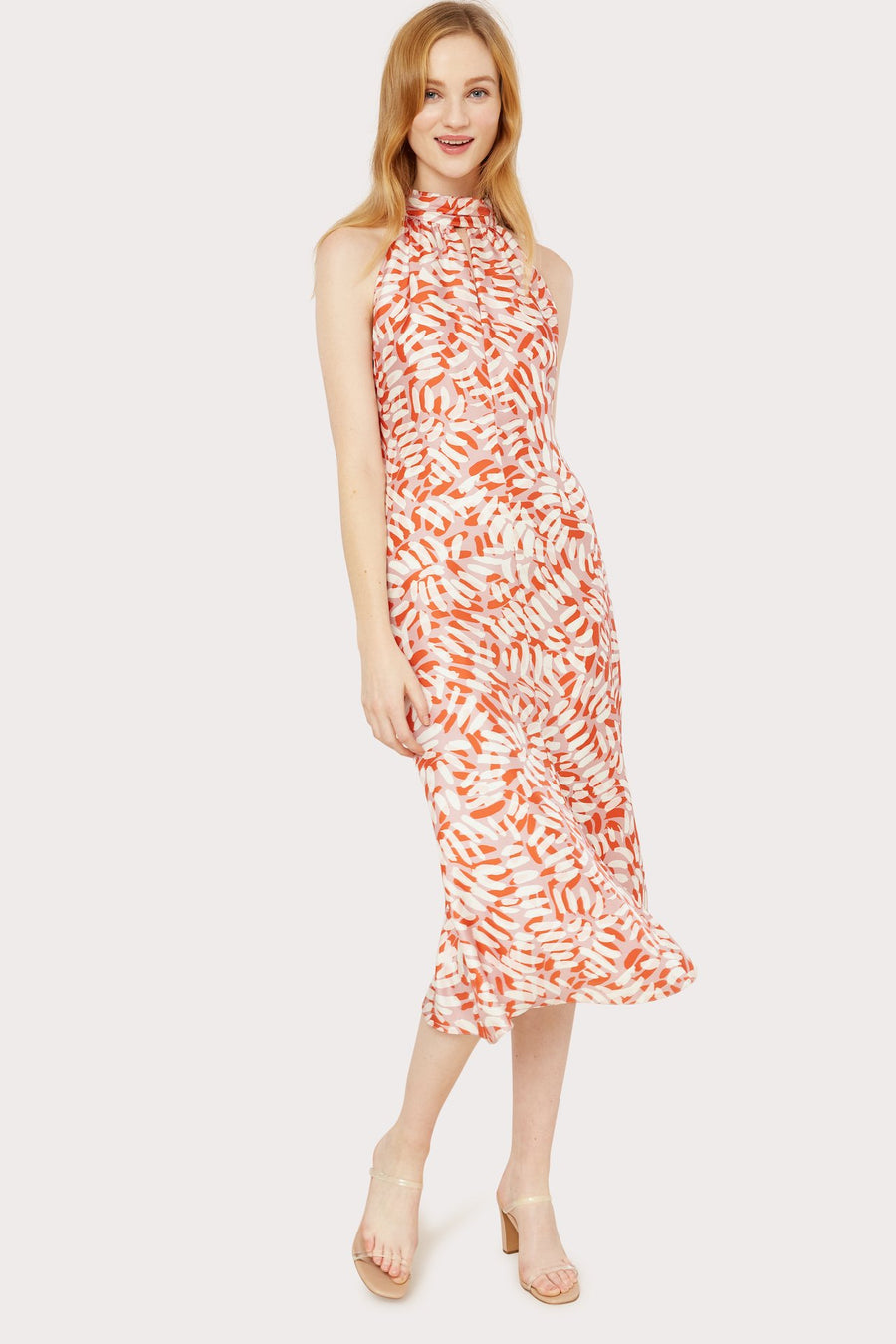 Brushstroke Silk Twill Adrian Dress